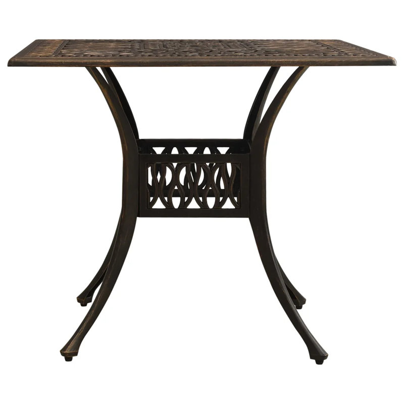 Cranon Square Metal Outdoor Dining Table With Umbrella Hole , 90cm cm W 90cm cm D, Black, Black