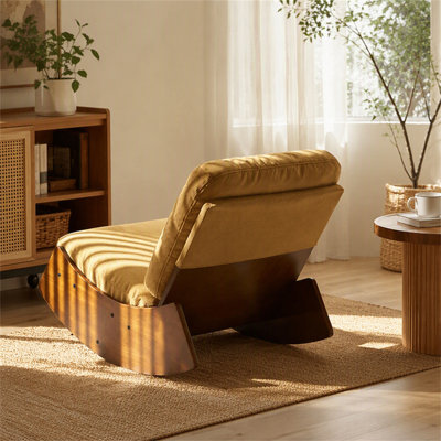 Chaise berçante confortable, fauteuil oscillant rembourré de haute qualité, structure en bois massif, parfaite pour les réglages multiples de la chaise de lecture pour la chambre à coucher, le salon, ensemble de 2