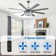72" Modern Large Ceiling Fan w LED Light, 8 Wood Blades and Quiet DC Reversiable Motor w 6 Speeds, Remote Control