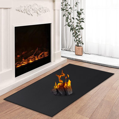 Hearth Rugs For Fireplaces Fire Resistant, 48 X 28 X 0.04 Inch Fireproof Fireplace Mat Hearth Rug, Hearth Pads For Wood Stove Fireplace Indoor Outdoor, Brown