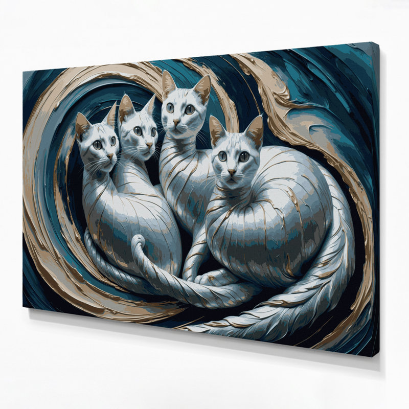 Cats Korat Gray Canvas Wall Art