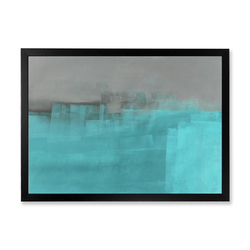 «Gray Meets Turquoise», reproduction d'art sur toile flottante, H 24 po x l 36 po x P 1 po, Cadre photo noir