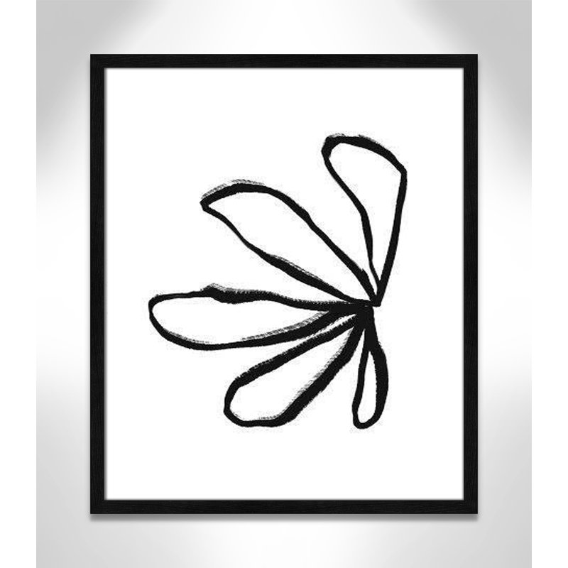 «Line Dessin Collection Petals» encadré sur papier par Leah Straatsma, reproduction, H 25,5 po x l 21,5 po x P 1,25 po
