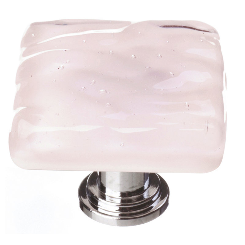 Glacier Square Knob, Polished Chrome, Rose