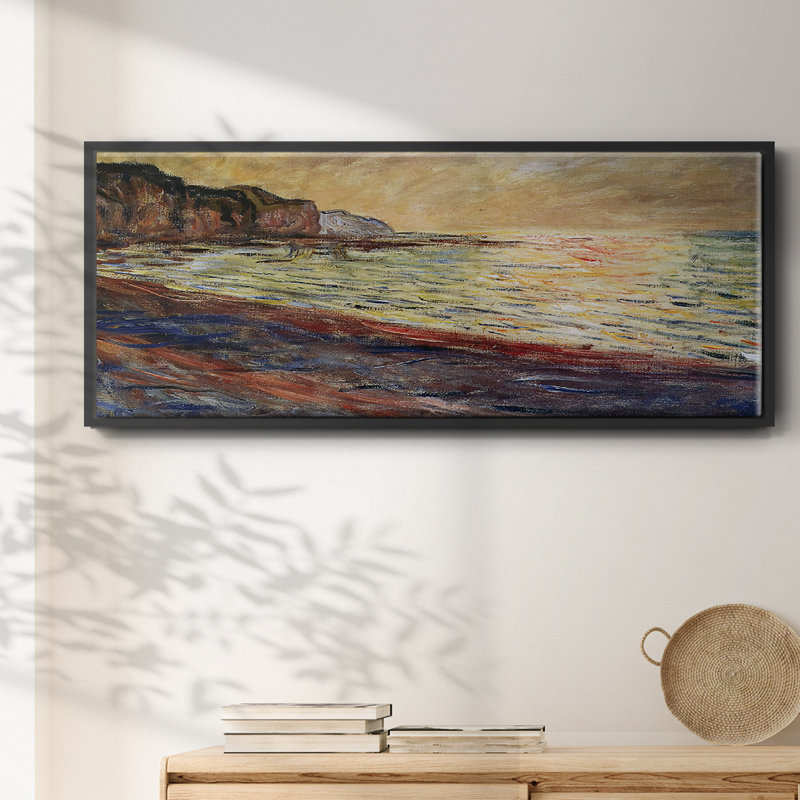 La plage à Pourville, coucher de soleil, 1882 - Toile encadrée, H 8 po x l 20 po