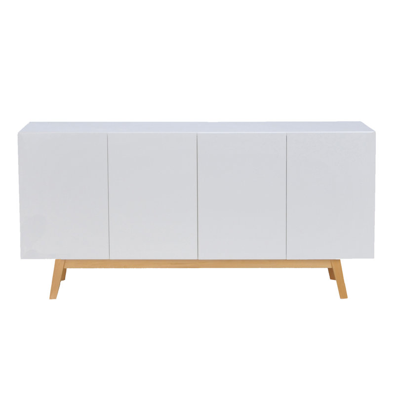 Van Buren 160cm Solid Wood Sideboard, White/White