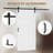 84"H × 36"W 5-Paneled White Solid Manufactured Wood Barn Door with Installation Hardware Kit (Assembly Required)-98547042