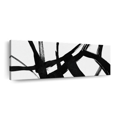 Black Ink Streaks V Canvas Print