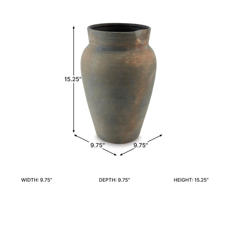 Maliki Vase, 15" H x 9.8" W x 9.8" D