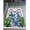 Blue Blanc and Botanical-Themed Digital Print Decorative Woven Base Rug