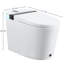 Toilette blanche moderne en céramique pour salle de bain avec siège de bidet, ouverture / fermeture automatique du siège, capteur au pied et affichage à DEL: profondeur de 26,44 po, largeur de 16,01 po, hauteur de 18,37 po, poids d'ouverture / fermeture de 85,44 lb