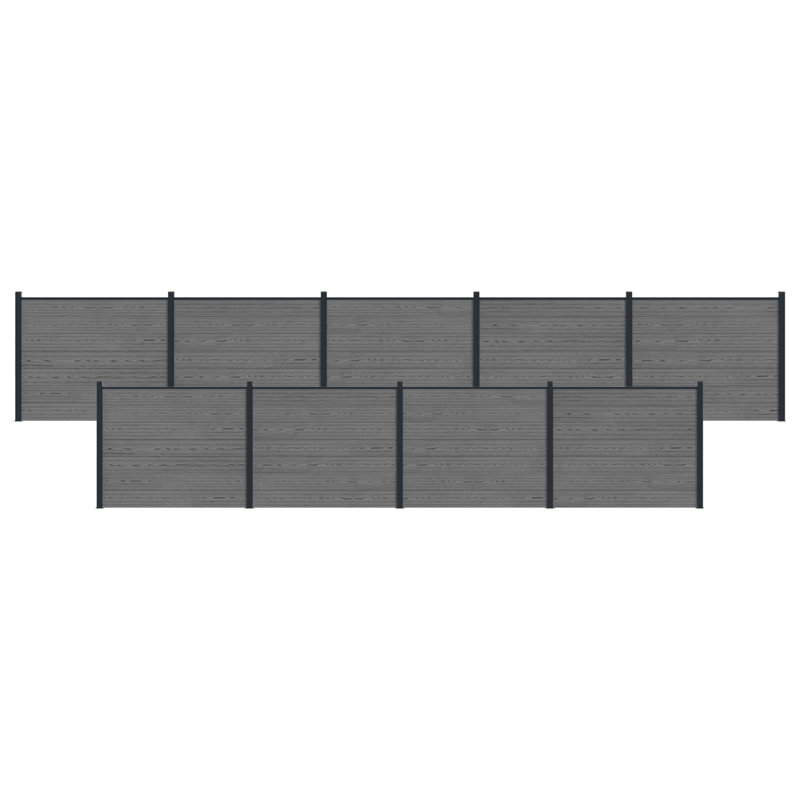 Fencing Kits Fencing with 9 Panel(s) Included, 146cm H x 1524cm W, Grey
