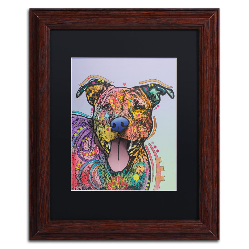 "Zoey" par Dean Russo, impression sur toile, H 14 po x l 11 po x P 0,5 po, Encadrement grain de bois, Noir