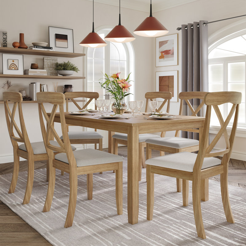 Ocossio 6 - Person Four Leg Dining Set, Natural