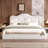 King Size Upholstered Platform Bed, Beige