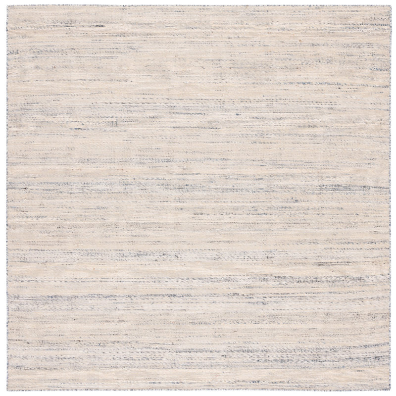 Tapis beige / bleu Solano Fibre 555, Carré 6 pi