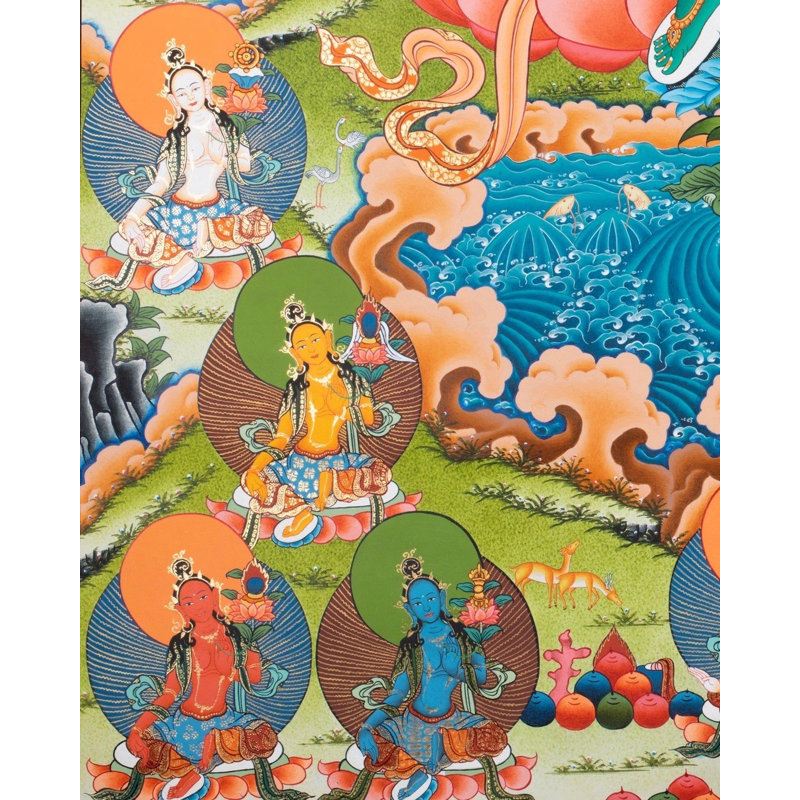 21 Taras Thangka vert (Brocadeless Thangka)