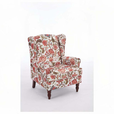 Accent Chair with Retro Wood Legs