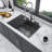 33X22 Inch Kitchen Sink Drop In Gunmetal Black 16 Gauge Stainless Steel 33" Single Bowl Topmount Kitchen Sink Basin