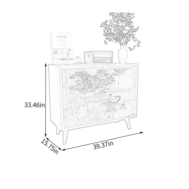 Armoire décorative en pin naturel avec rangement