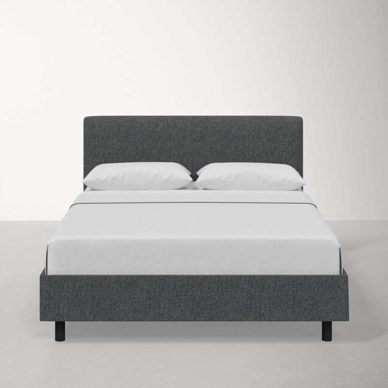 Adrien Upholstered Bed, Milsap Navy Sustain Tweed, King