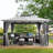 Sunjoy Soft Top Gazebo 11 ft. x 13 ft. Steel Gazebo with 2-Tier Hip Roof,Netting and Curtain,Metal Structure-1686420445