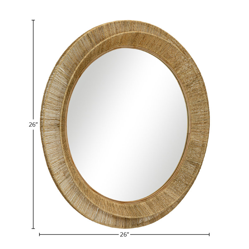 Collins Round Jute Wall Mirror, 26" x 26"