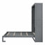 Grand lit escamotable mural avec tablettes, gris