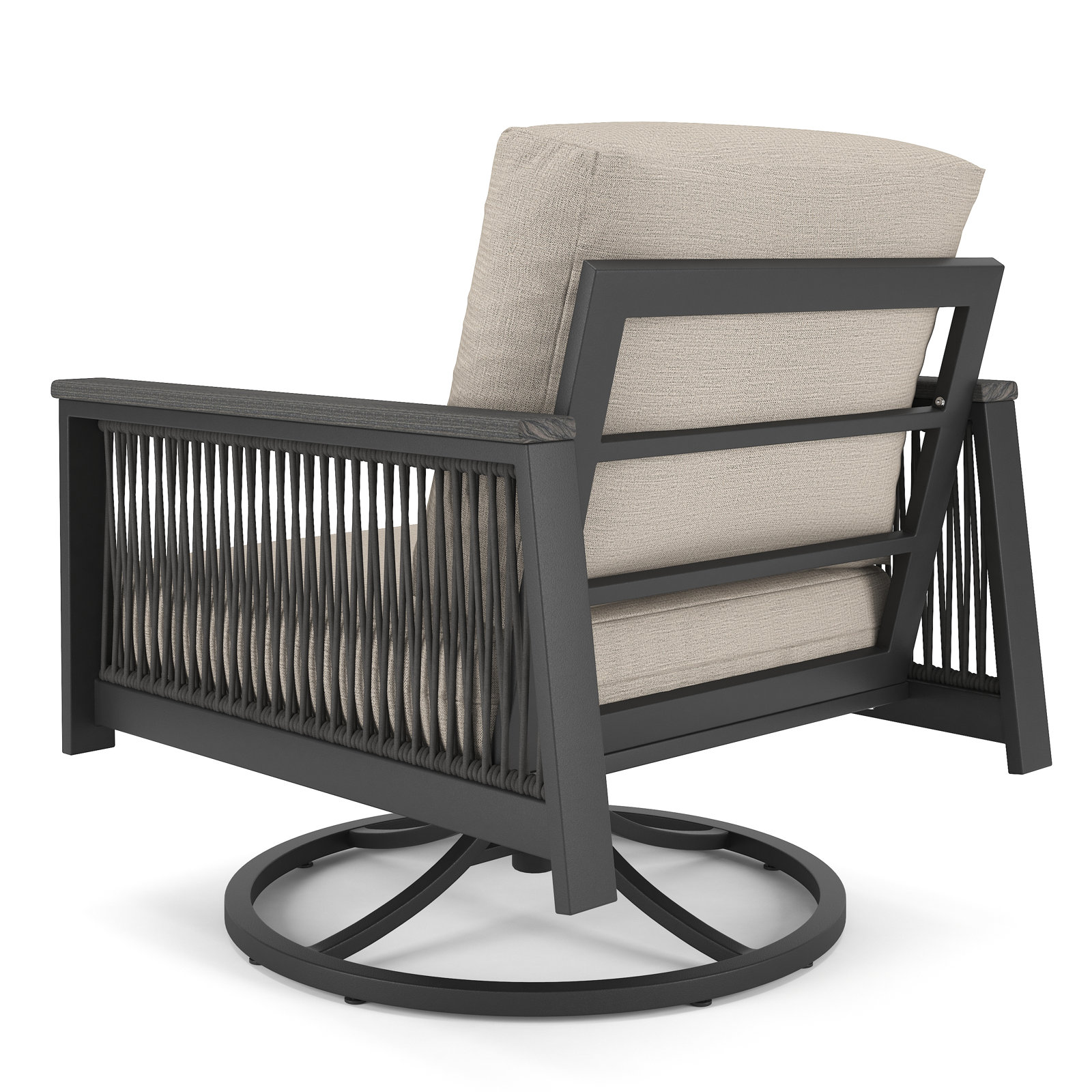 Townsend Sunbrella® Swivel Patio Rocking Chair, Cast Silver Sunbrella®
