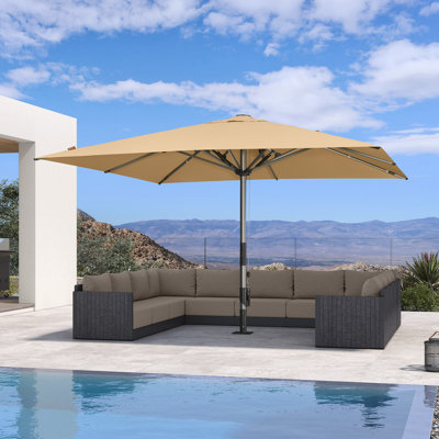 Parasol de table semi-automatique pour l'extérieur