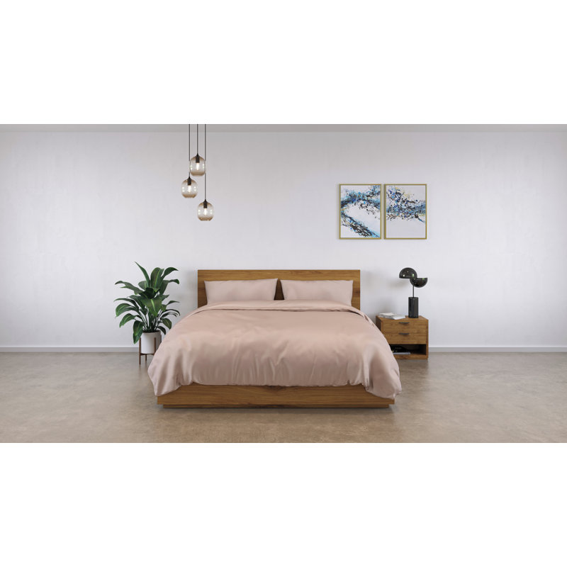 100% Bamboo Bedding Set, Pink, Double Duvet Cover + 3 Additional Pieces