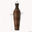 Vase de sol en rotin en PVC tressé à la main de 99 cm de hauteur, noir et gris, style bohème champêtre