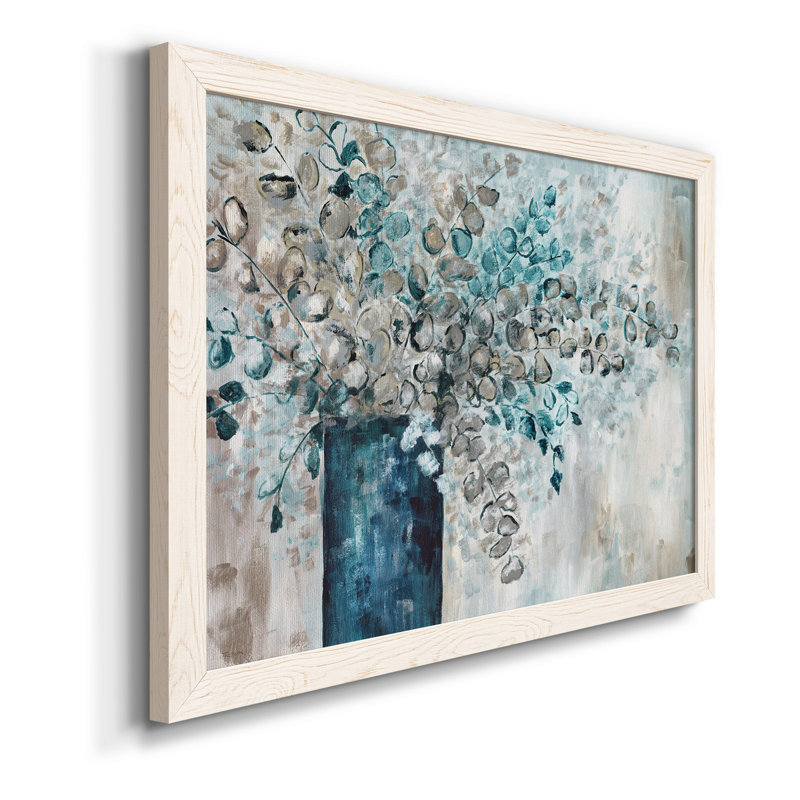 Eucalyptus - Toile encadrée de qualité supérieure - prête à être accrochée, H 37,5 po x l 27,5 po x P 1,5 po, Blanc
