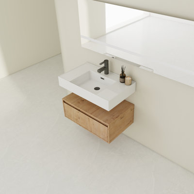 30 inch Wall-Mounted Bathroom  Vanity with Resin Sink
