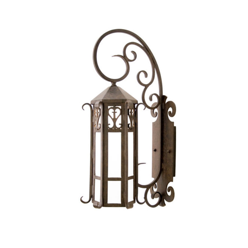 Caprice 1 - Light Outdoor Wall Lantern, Rustic Iron, Tea Stained