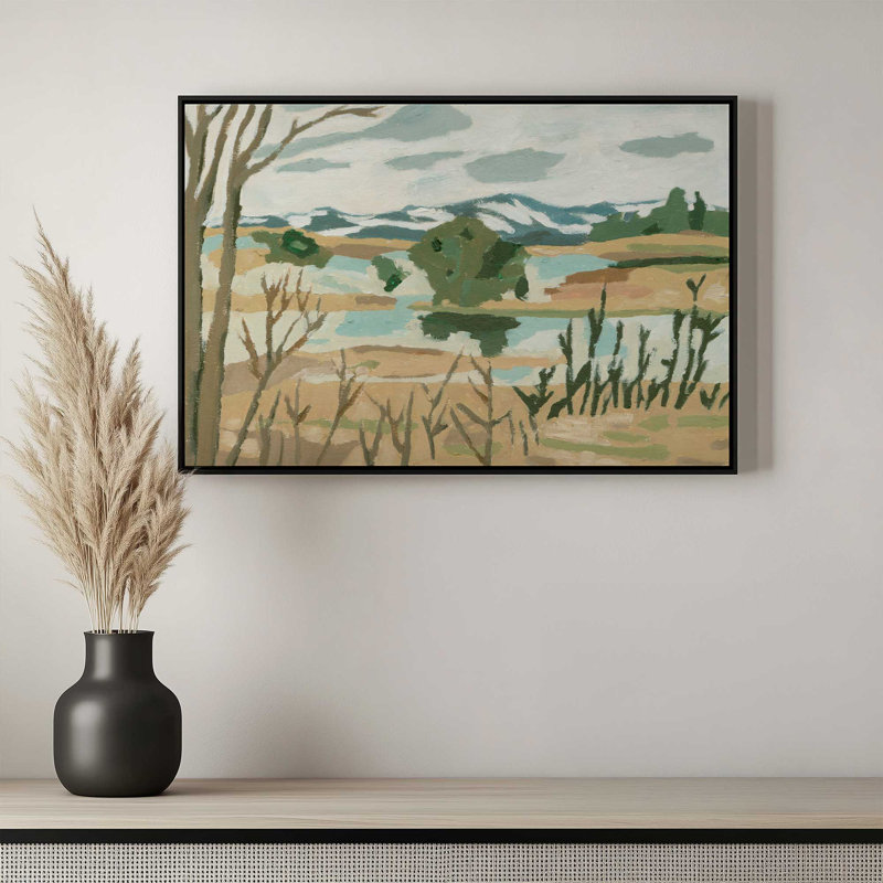 «Pale Horizon I» par Melissa Wang, reproduction d'art sur toile, Impression dans un cadre flottant sans passe-parto, Noir