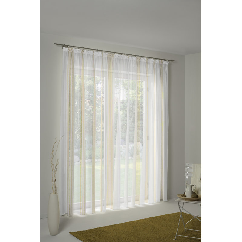 Halford Semi Sheer Curtain Single Panel, 750 W x 120 D cm