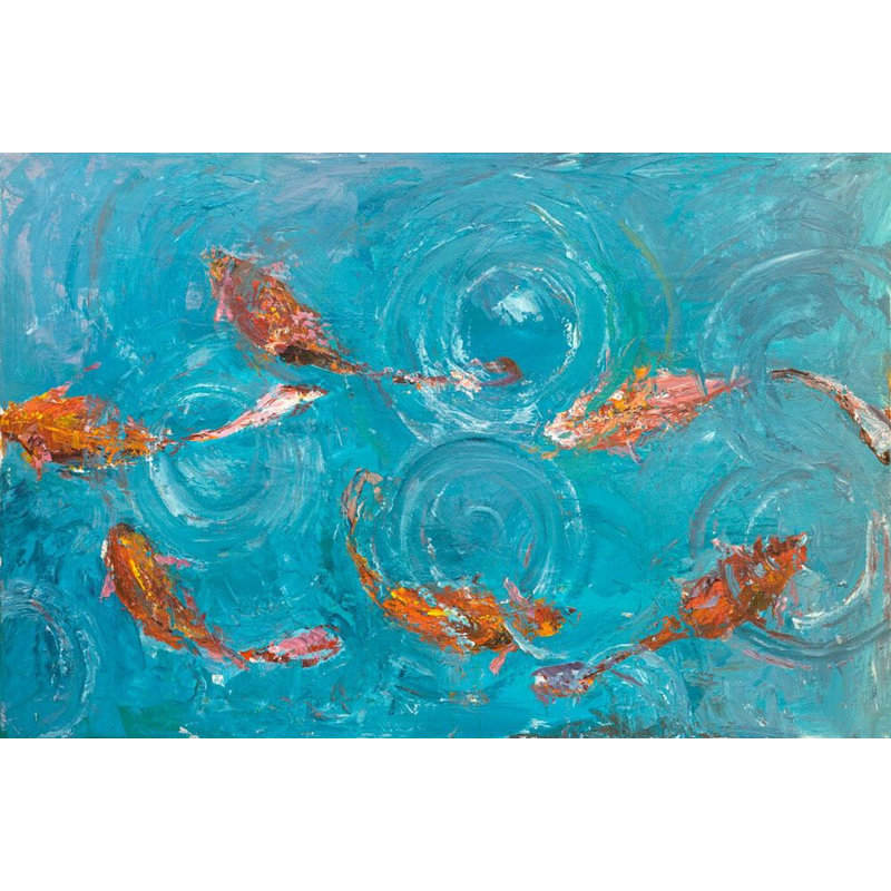 Koi Pond by John Beard - Artist Enhanced Canvas Print, 40" H x 60" W x 1.5" D