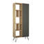 Bibliothèque moderne scandinave, chêne et anthracite, 31,1 po x 74,8 po x 12,6 po | 100% panneau de particules enduit de mélamine, épaisseur: 0,7 pouce | Pieds en métal, charnières à fermeture en douceur, fixation murale, capacité de tablette de 66 lb, solution de rangement élégante-1239153863