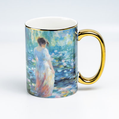 Lady in the Blue Garden Coffee Mugs, Set of 2
