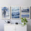 «Soft Solace Indigo», ensemble de 3 peintures sur toile encadrées-376960706-376960709