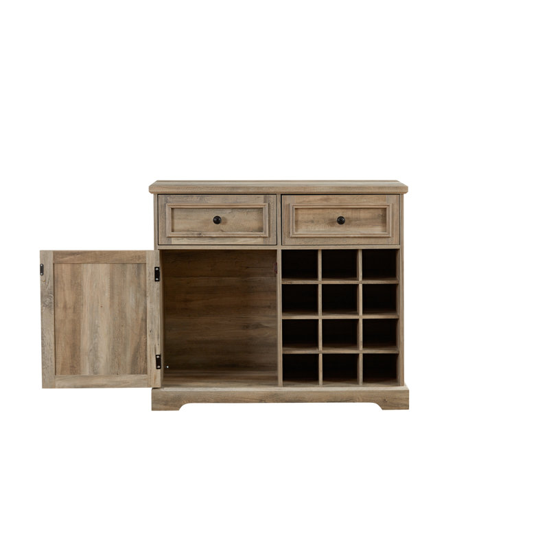 Armoire à vin grise, 2 tiroirs, amovible, pour la cuisine, la salle à manger, le rangement multifonctionnel, la cuisine et la salle à manger