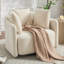 Fauteuil demi-tonneau pivotant en lin avec coussins 31,5 po