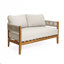 Ensemble de conversation d'extérieur en bois d'acacia pour 4 personnes avec coussins et table basse