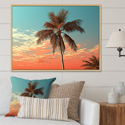 Palmier au coucher du soleil sur toile