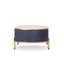 Table basse sophistiquée avec plateau blanc mat en pierre frittée gris foncé, détails de garniture dorée, élément de tiroir pratique, structure en bois massif, pieds en acier inoxydable, cadre en tache de chaleur