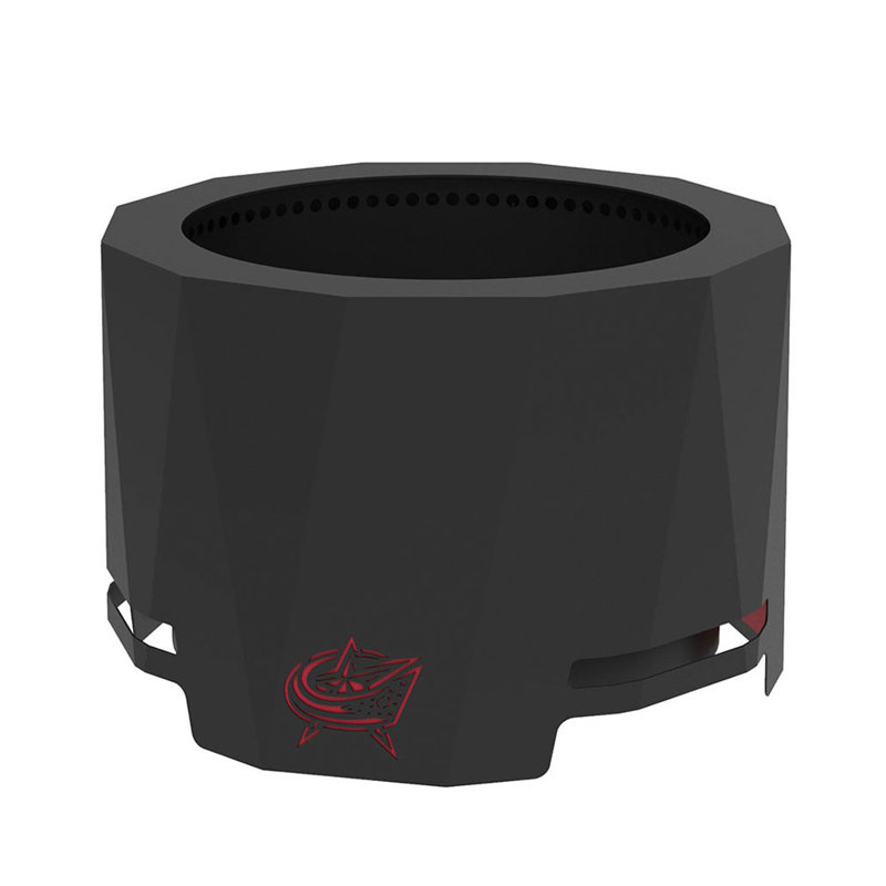 Round Steel Smokeless Fire Pit, Columbus Blue Jackets