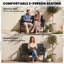 Outsunny 2 Seater Wooden Garden Bench Slatted Patio Bench Armrest Black