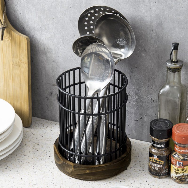 Metal Round Utensil Crock