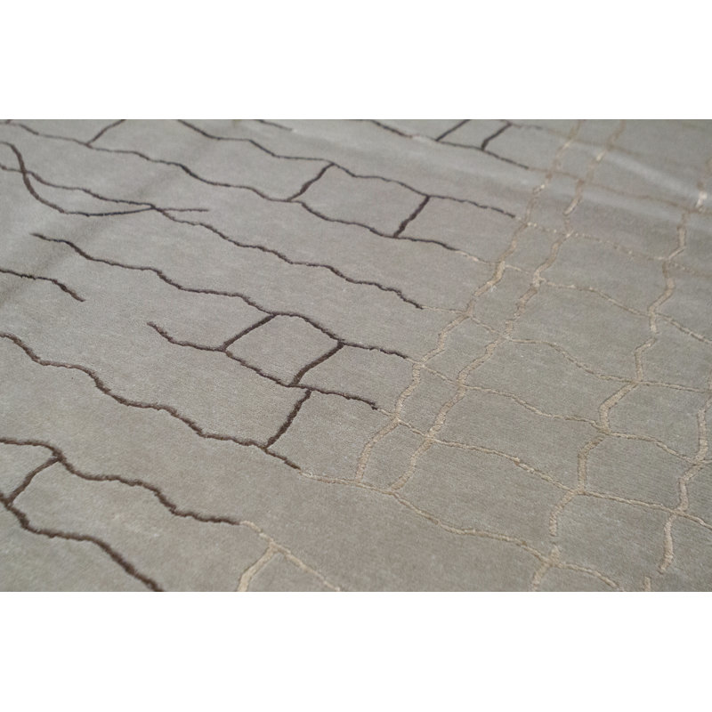 Tapis gris de haute qualité noué à la main